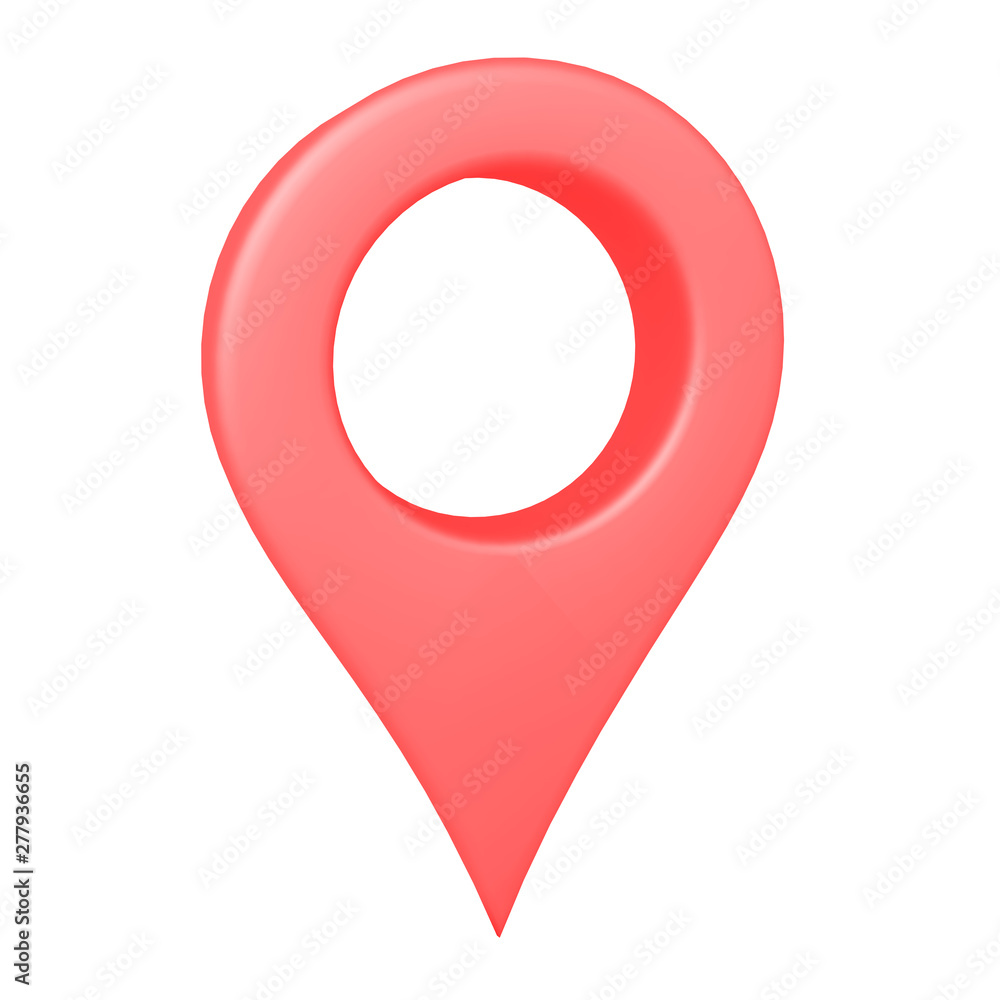 3D Rendering of red location pin 3D Rendering of red location pin