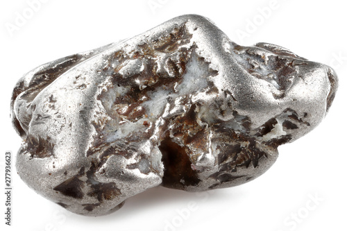 native 0.6 gram platinum nugget from the Fox Gulch, Goodnews Bay, Alaska isolated on white background
