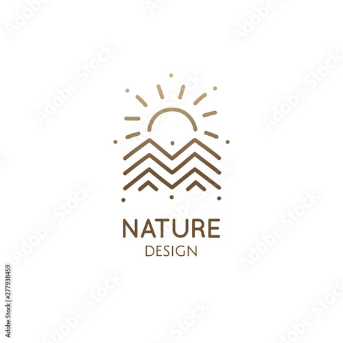 Geometric logo mountain landscape
