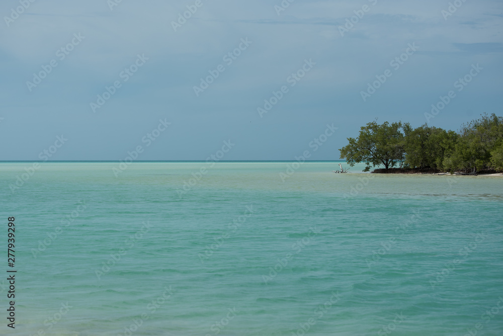 Fototapeta premium Beautiful Wide Angle Panoramic Photography Taken in the Beautiful Mexican Island, Holbox 