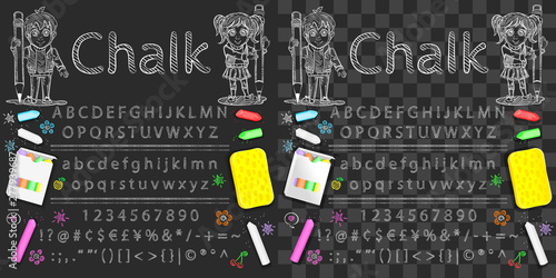 Font written with chalk