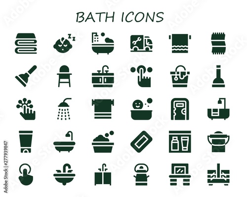 bath icon set
