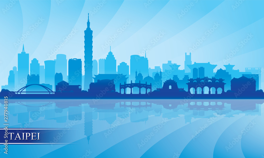 Fototapeta premium Taipei city skyline silhouette background