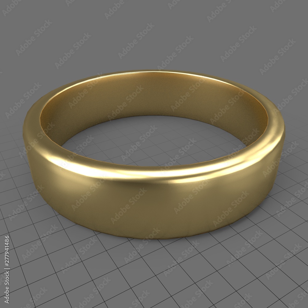 Gold mens wedding ring Stock 3D asset | Adobe Stock