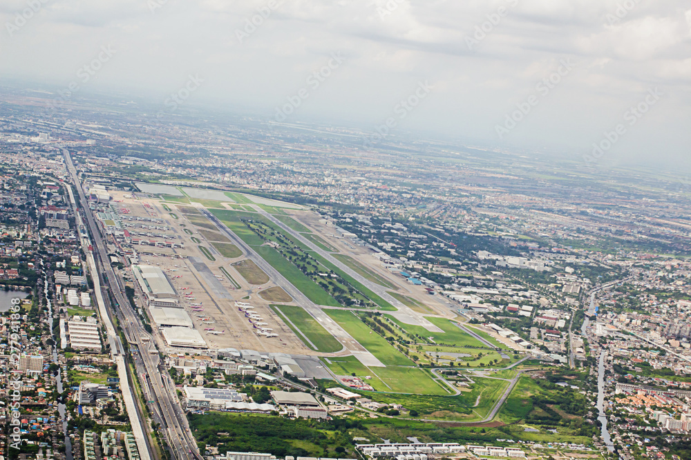 High angle view of Bangkok Domestic Airport, 22 June 2018