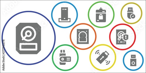 usb icon set