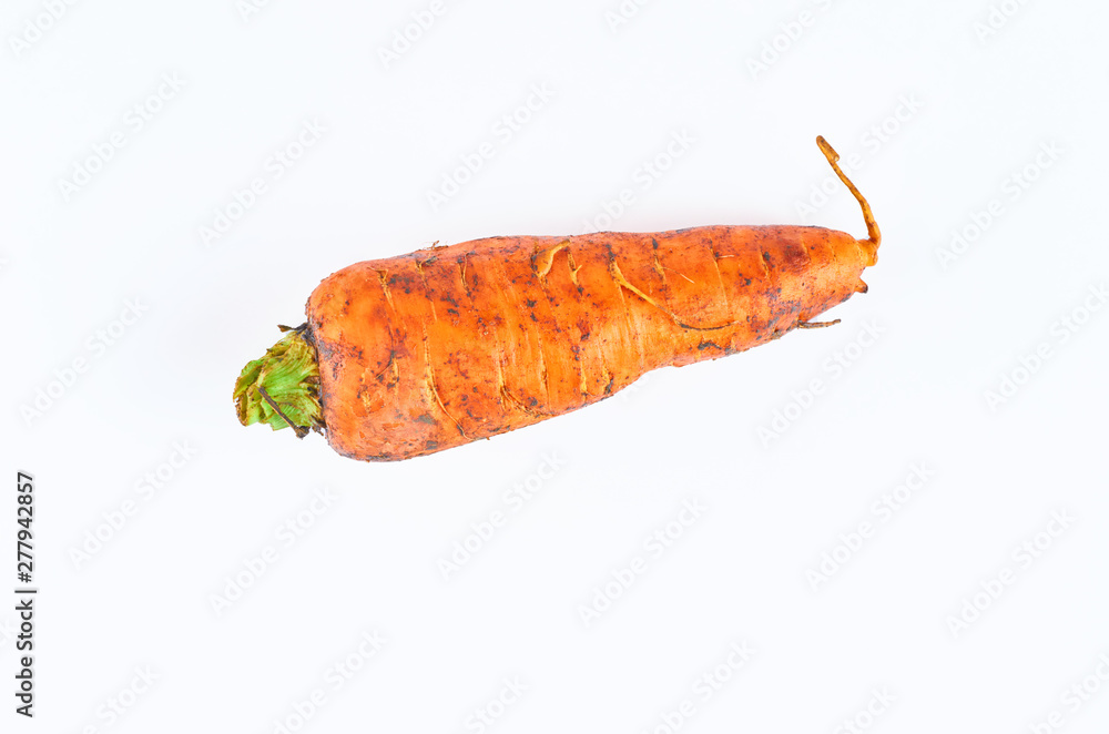 Fresh carrot isolated on white background. The view from the top. Organic food background. Fresh carrot isolated on white background. The view from the top. Organic food background.
