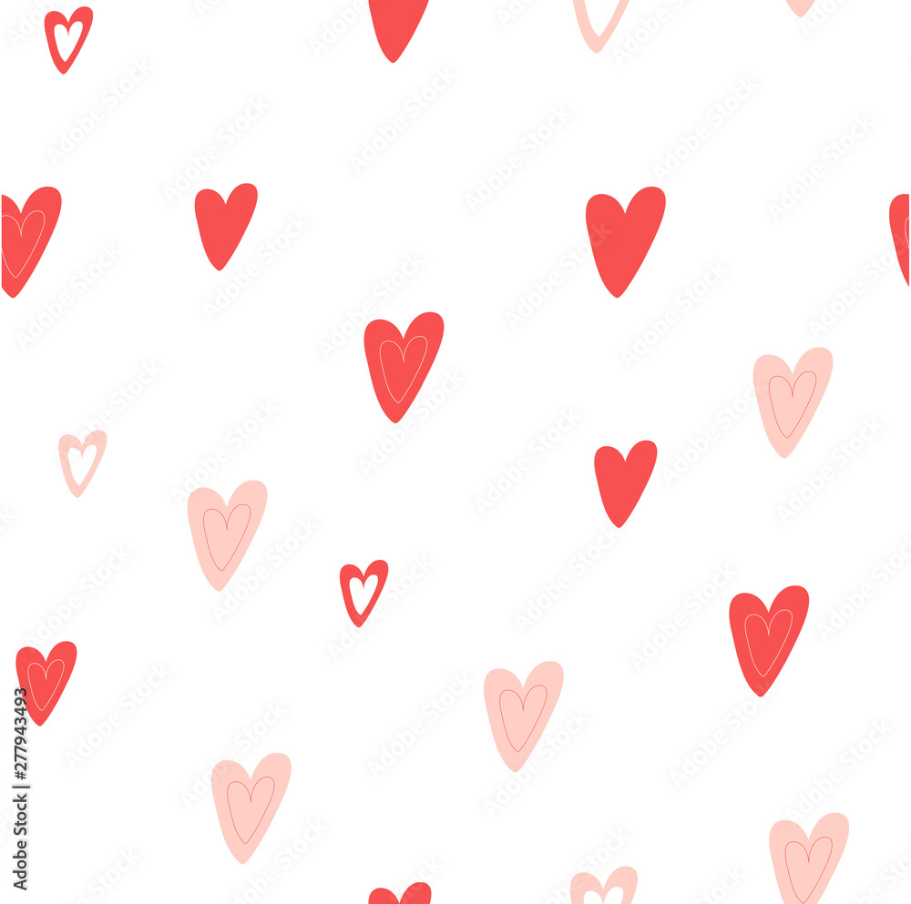 Seamless pattern with hearts. Gift paper or packaging. Valentine's day or wedding.