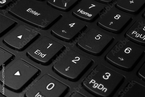 Closeup keyboard of modern laptop, for backgrounds or textures