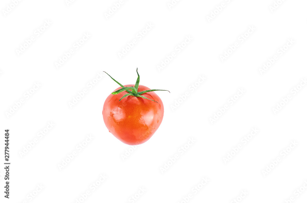Fresh tomato isolated on white background. The view from the top. Background of organic food. Fresh tomato isolated on white background. The view from the top. Background of organic food.