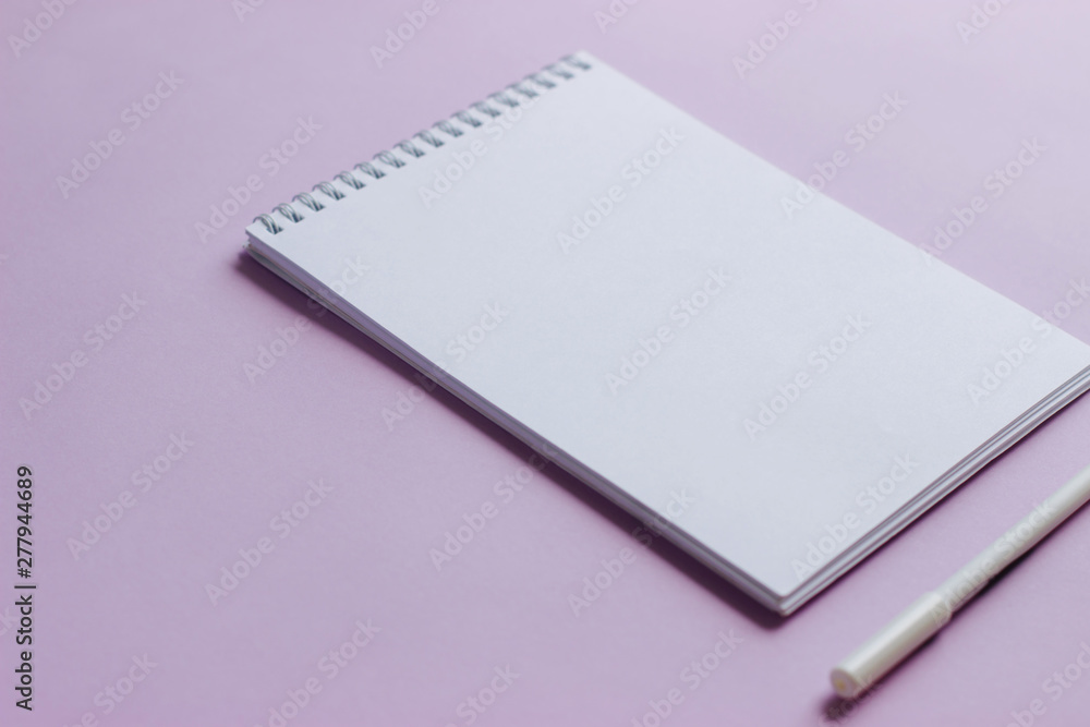 Fototapeta premium Blank Notepad on pastel background.