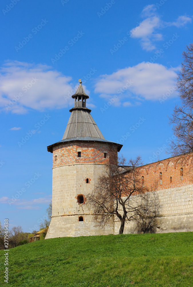 Medieval Sentry Corner Tower a fortified citadel in Zaraysk town. Cultural heritage of the Middle Ages (16th century) in the Moscow region, Russia