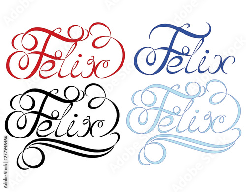 Fényképezés Name Felix, made in the vector for use in various purposes, from embroidery to printing business cards