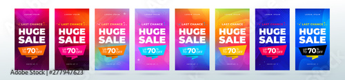Set of dynamic modern fluid sale banners for social media stories sale, web page, mobile phone. Sale banner template design special offer set.