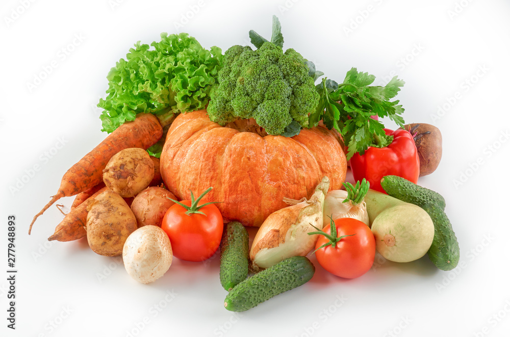 Food photography different vegetables isolated white background. Organic food background. Food photography different vegetables isolated white background. Organic food background.
