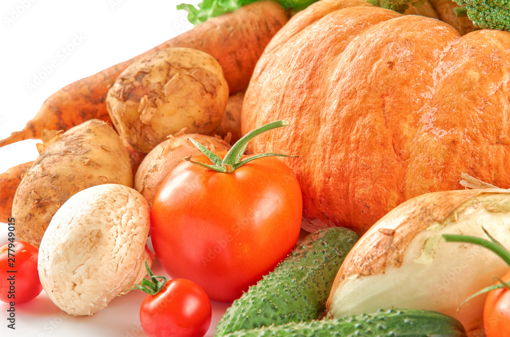 Food photography different vegetables isolated white background. Organic food background. Food photography different vegetables isolated white background. Organic food background.