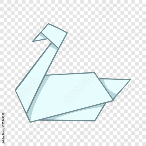 Origami swan icon. Cartoon illustration of origami swan vector icon for web design