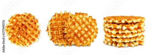 Waffles on a white isolated background