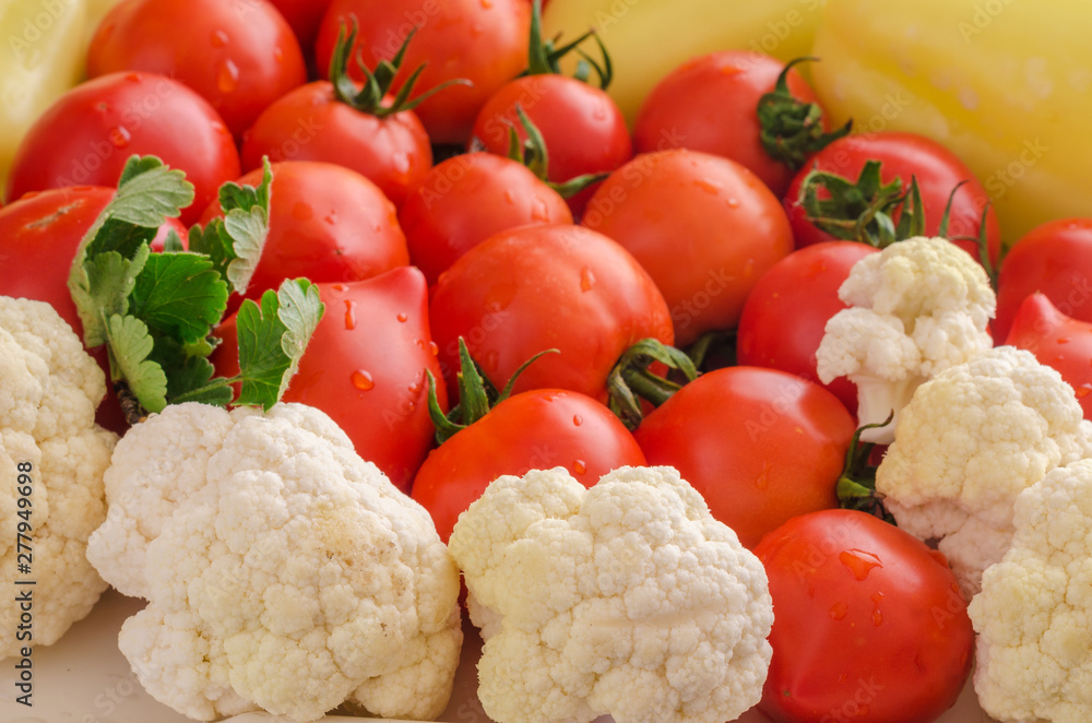 Colorful background with fresh and washed vegetables. Colorful background with fresh and washed vegetables.