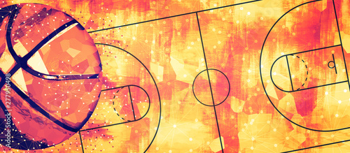 Basketball banner background. Abstract basketball background with copy space. © adzicnatasa