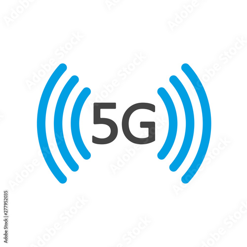 Vector technology icon network sign 5G. Illustration 5g internet symbol in flat line minimalism style. 5G internet network vector logo or UI app icon for 5G mobile net connection. EPS 10.