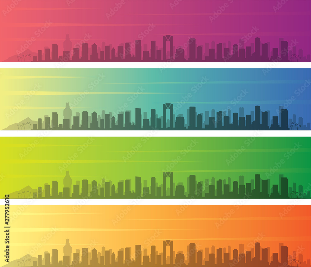 Benidorm Multiple Color Gradient Skyline Banner