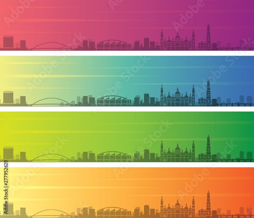 Fotografía Zaragoza Multiple Color Gradient Skyline Banner