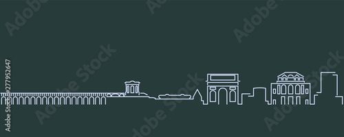 Montpellier Single Line Skyline Profile
