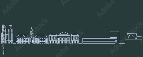 Rennes Single Line Skyline Profile