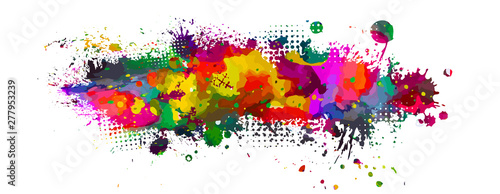 Colorful abstraction of bright spots of paint. Vector illustration