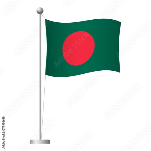 Bangladesh flag on pole icon