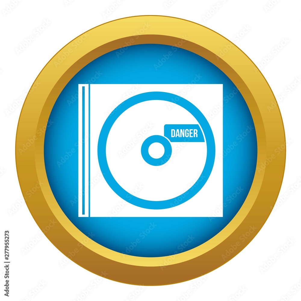 CD with danger lettering icon blue vector isolated on white background for any design CD with danger lettering icon blue vector isolated on white background for any design