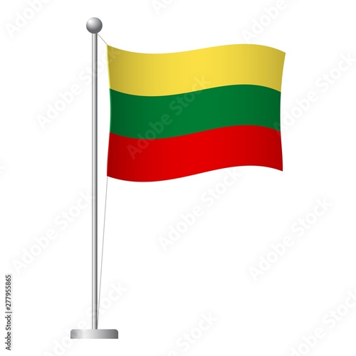 Free Download lithuania flag on pole icon - GFXLoad