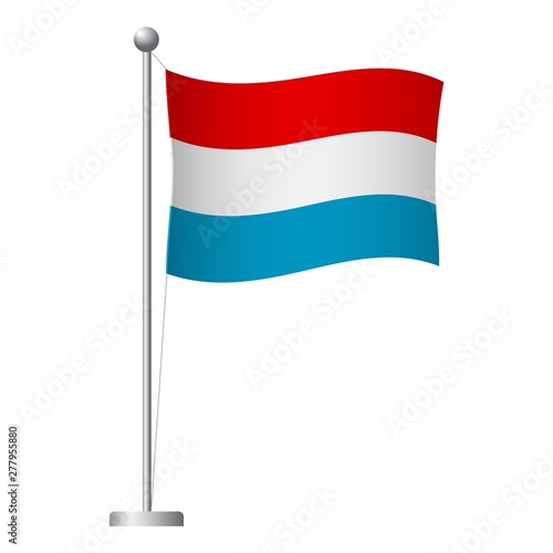Free Download luxembourg flag on pole icon - GFXLoad