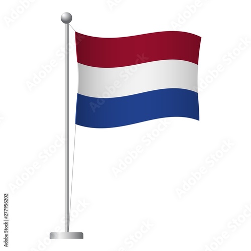 Free Download netherlands flag on pole icon - GFXLoad