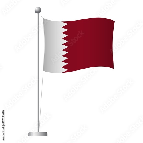 Qatar flag on pole icon