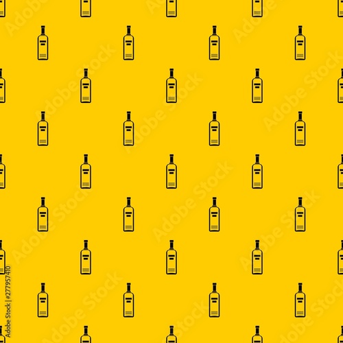 Bottle of vodka pattern seamless vector repeat geometric yellow for any design