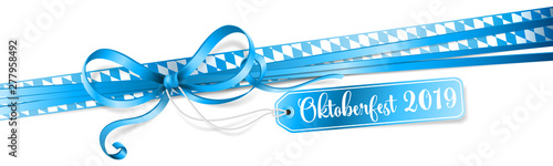 Oktoberfest Schleife Dekoration Banner mit Bayern Flagge Muster