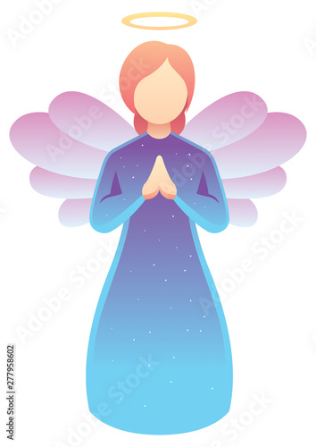 Angel Praying on White