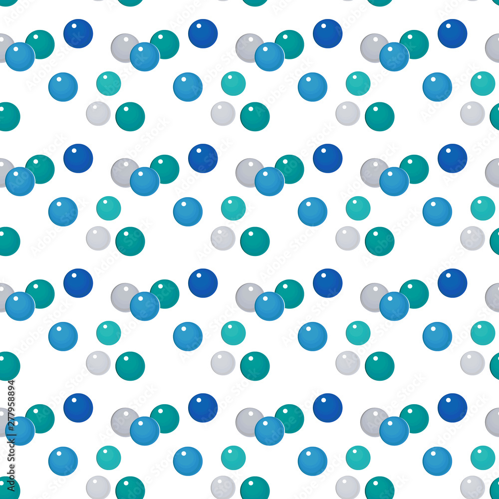 blue balls fly seamless pattern vector white background