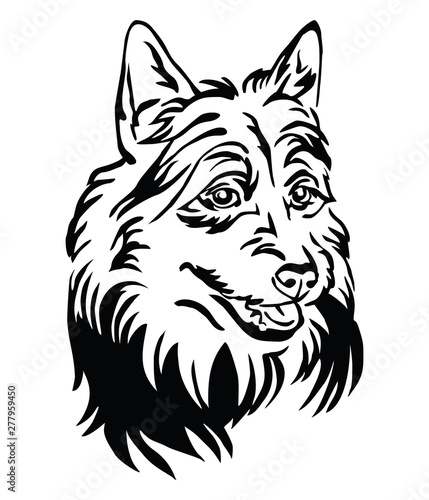 Принти на полотні Decorative portrait of Australian Terrier vector illustration