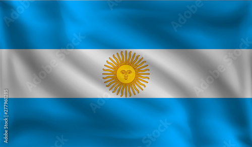 Waving Argentines flag, the flag of Argentina, vector illustration