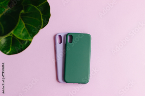 Two silicone cases on pastel background.