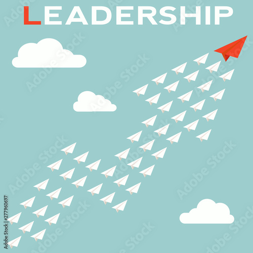 Paper plane leadership vector concept