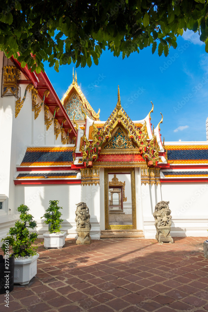 Bangkok, Thailand. 06/22/2019;  Wat Pho is the most Famous of Thailand temple for tourists  in Bangkok, Thailand