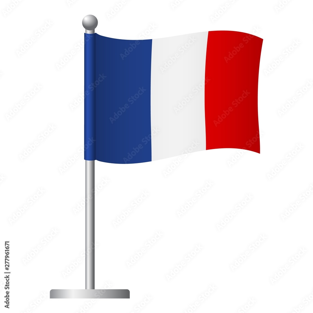 France flag on pole icon France flag on pole icon