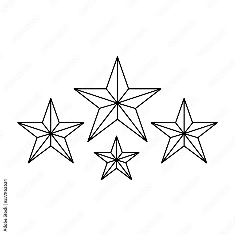 Fototapeta premium set of stars decoration isolated icon
