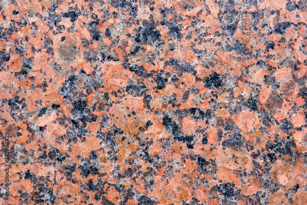 Texture of red-gray granite Texture of red-gray granite