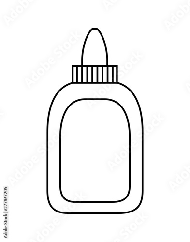 glue bottle school supply isolated icon