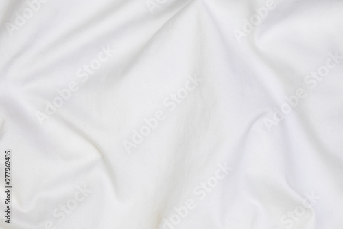 Close up of white bedding sheets soft focus and copy space